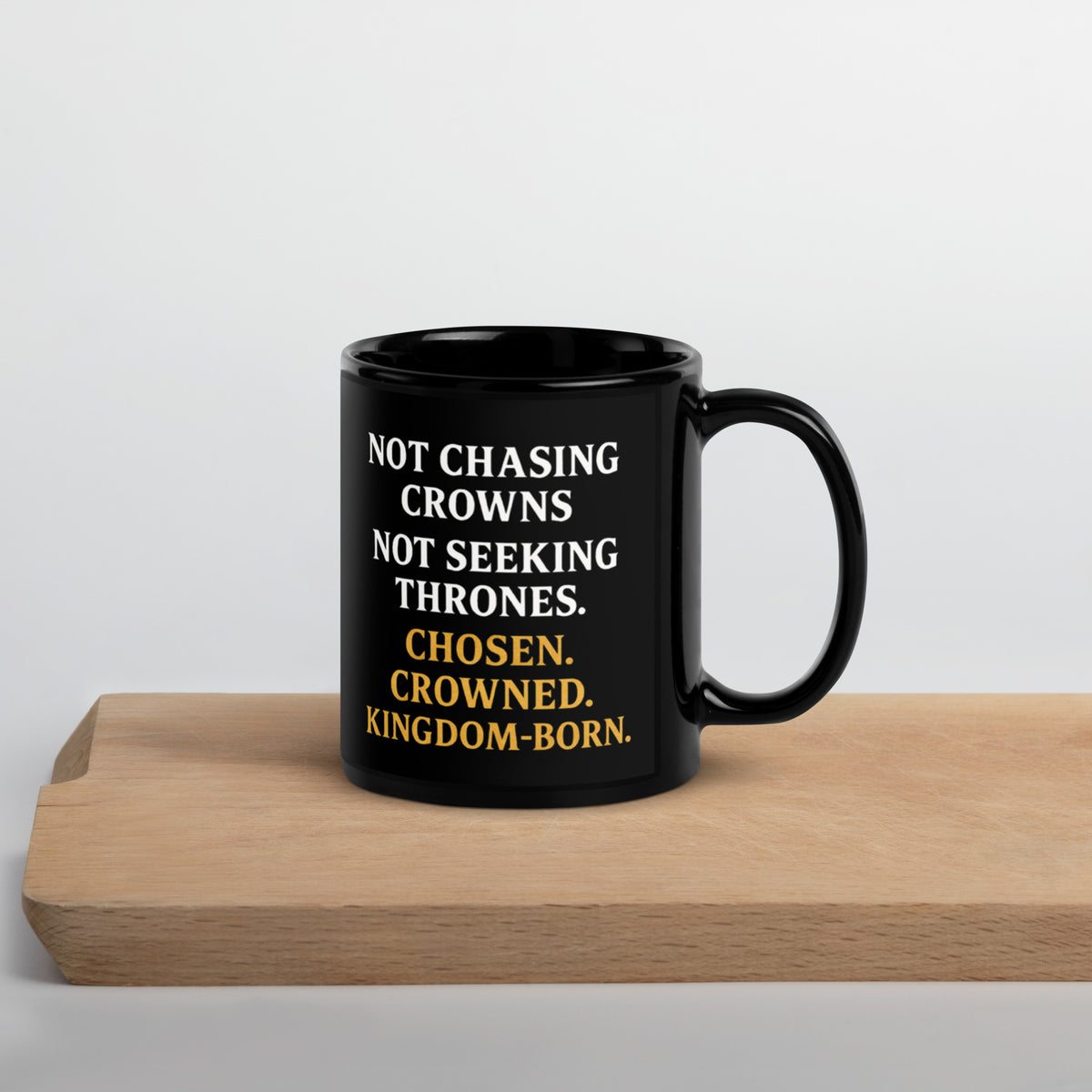 Royalty Black Glossy Mug - Black - Right Side View