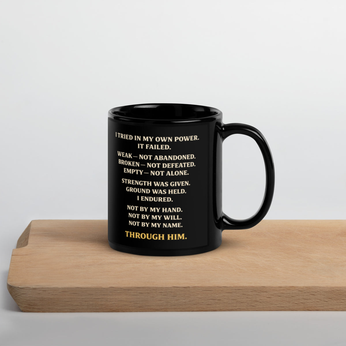 Through Him Women's Black Mug - Black - Right Side View