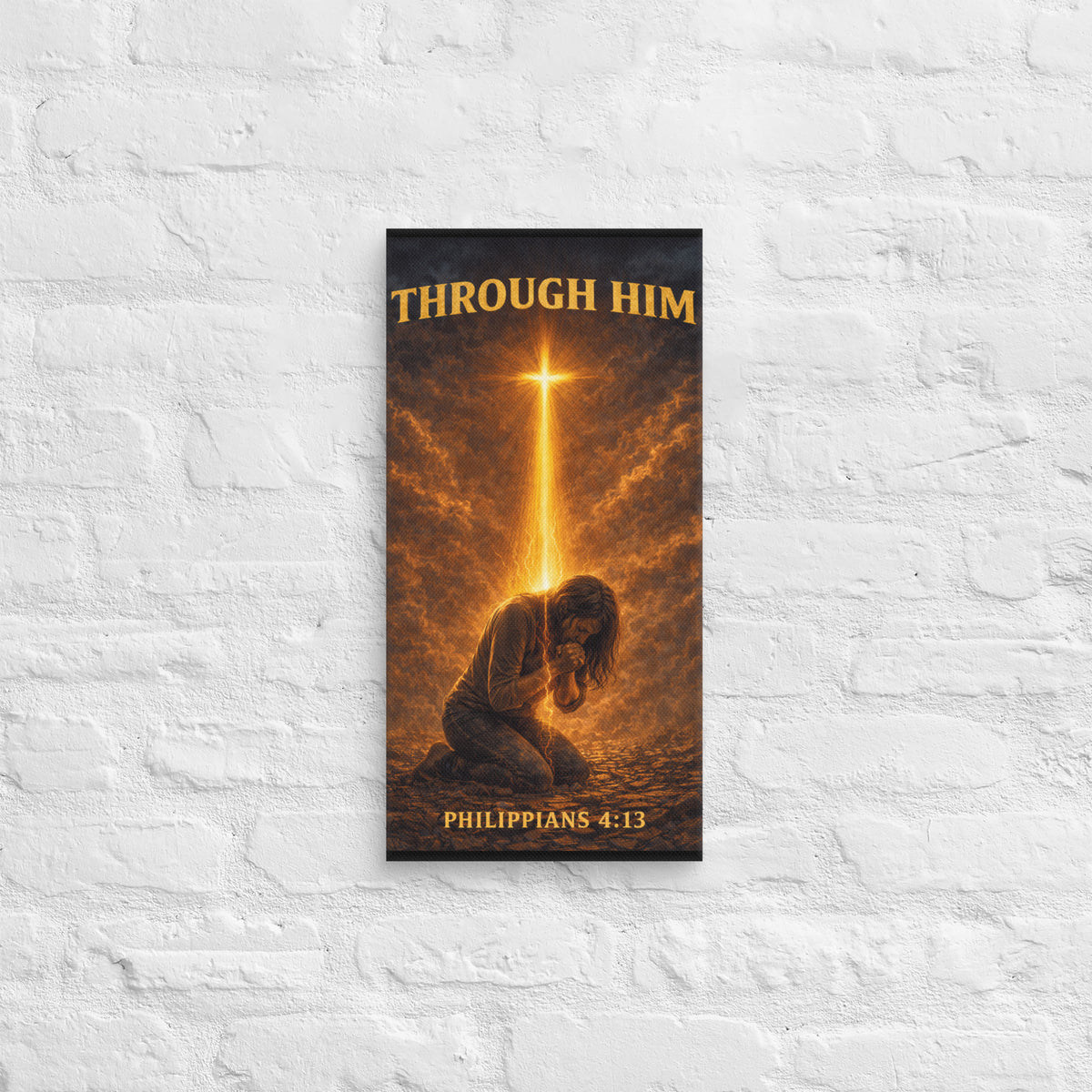 Through Him Women's Canvas - 10″×20″ - Front View