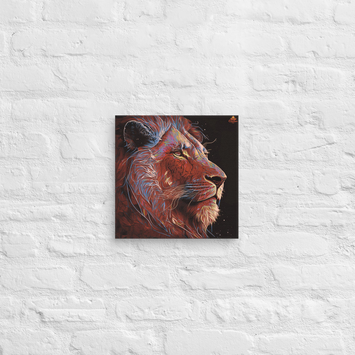 Lion of Judah Red Canvas - 12″×12″ - Front View