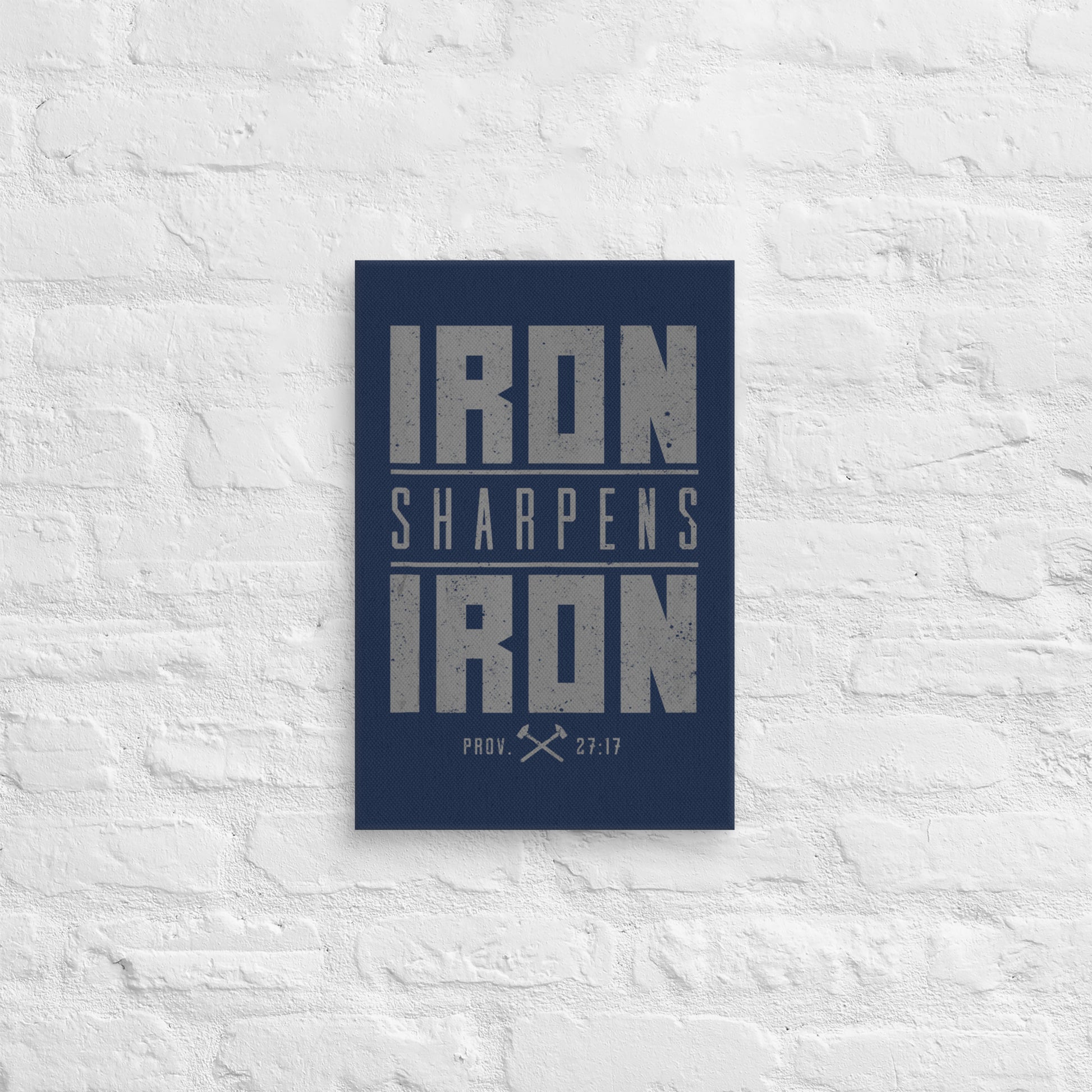 Iron Sharpens Iron Canvas - 12″×18″ - Front View