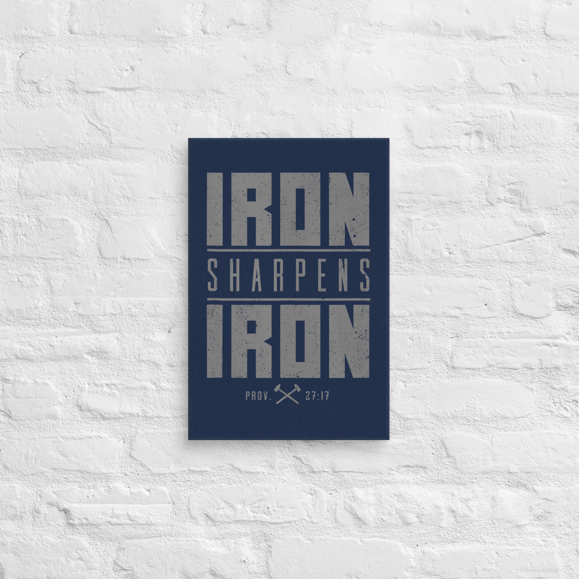Iron Sharpens Iron Canvas - 12″×18″ - Front View