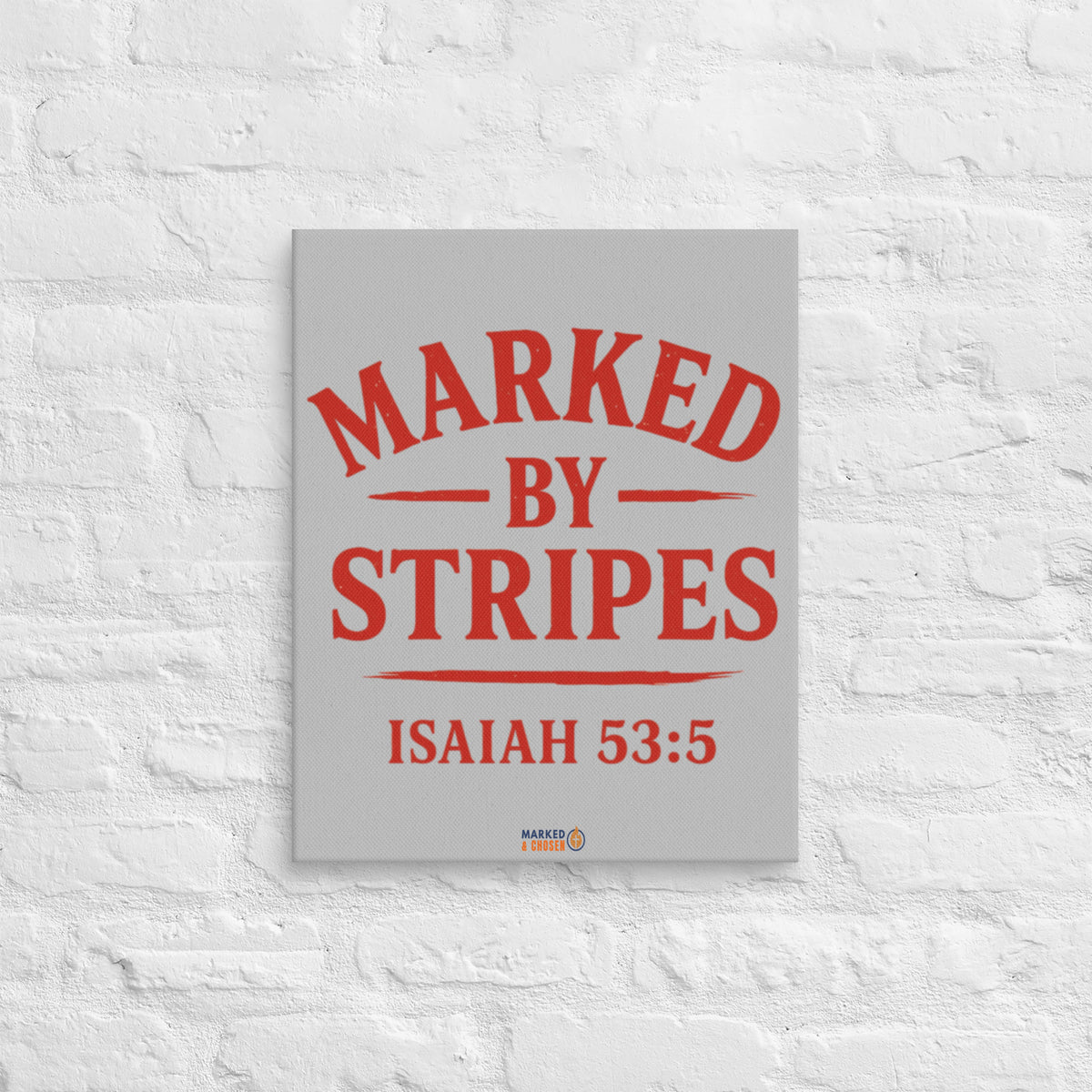 Marked by Stripes Canvas - 16″×20″ - Front View