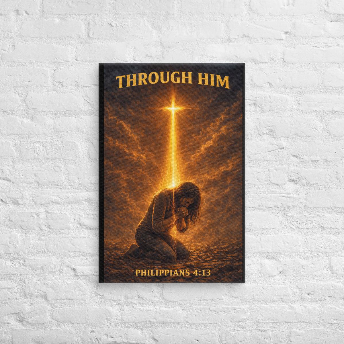 Through Him Women's Canvas - 20″×30″ - Front View