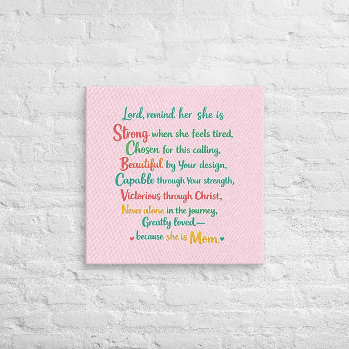 She is Mom Prayer Canvas - 24″×24″ - Front View