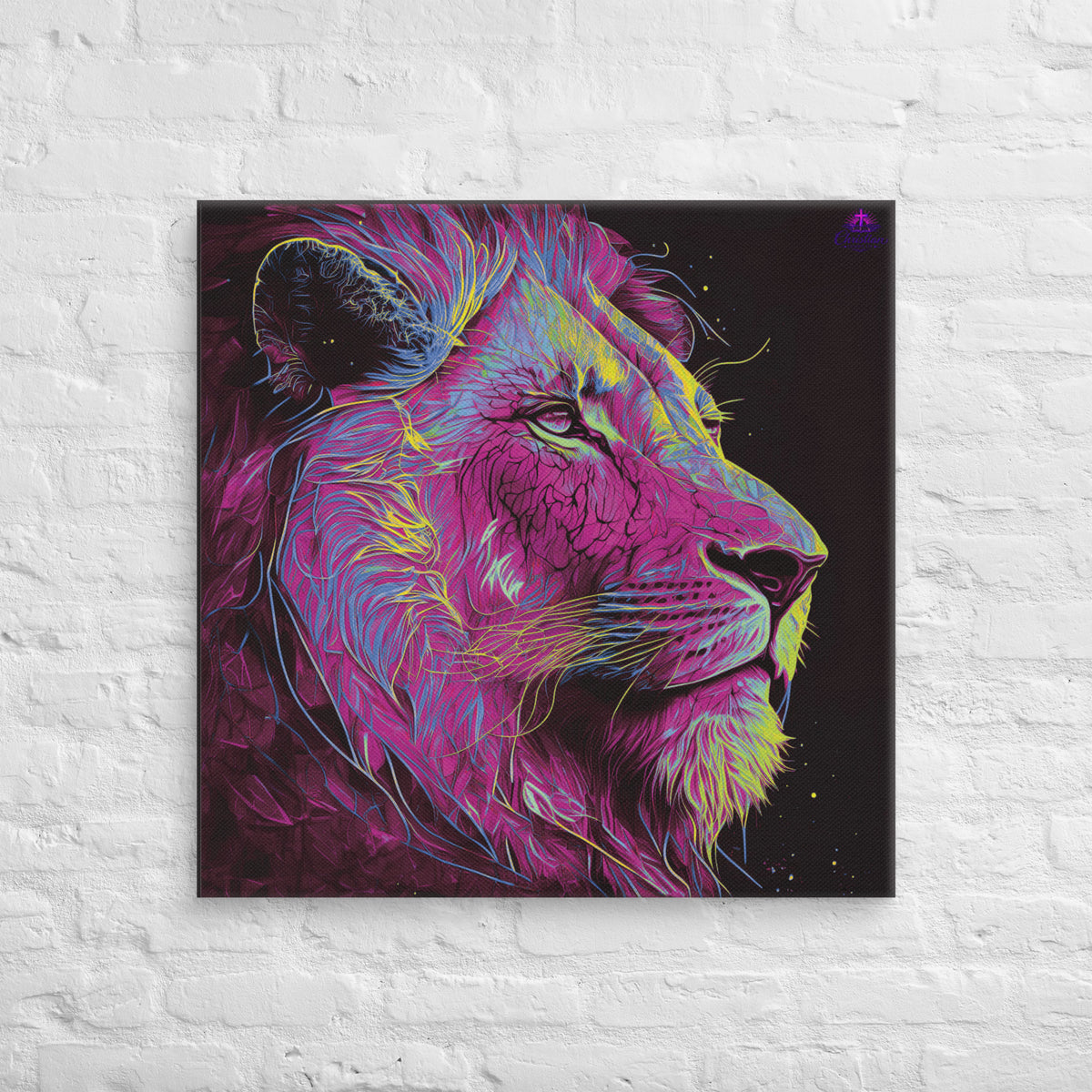 Lion of Judah Pink Canvas - 30″×30″ - Front View