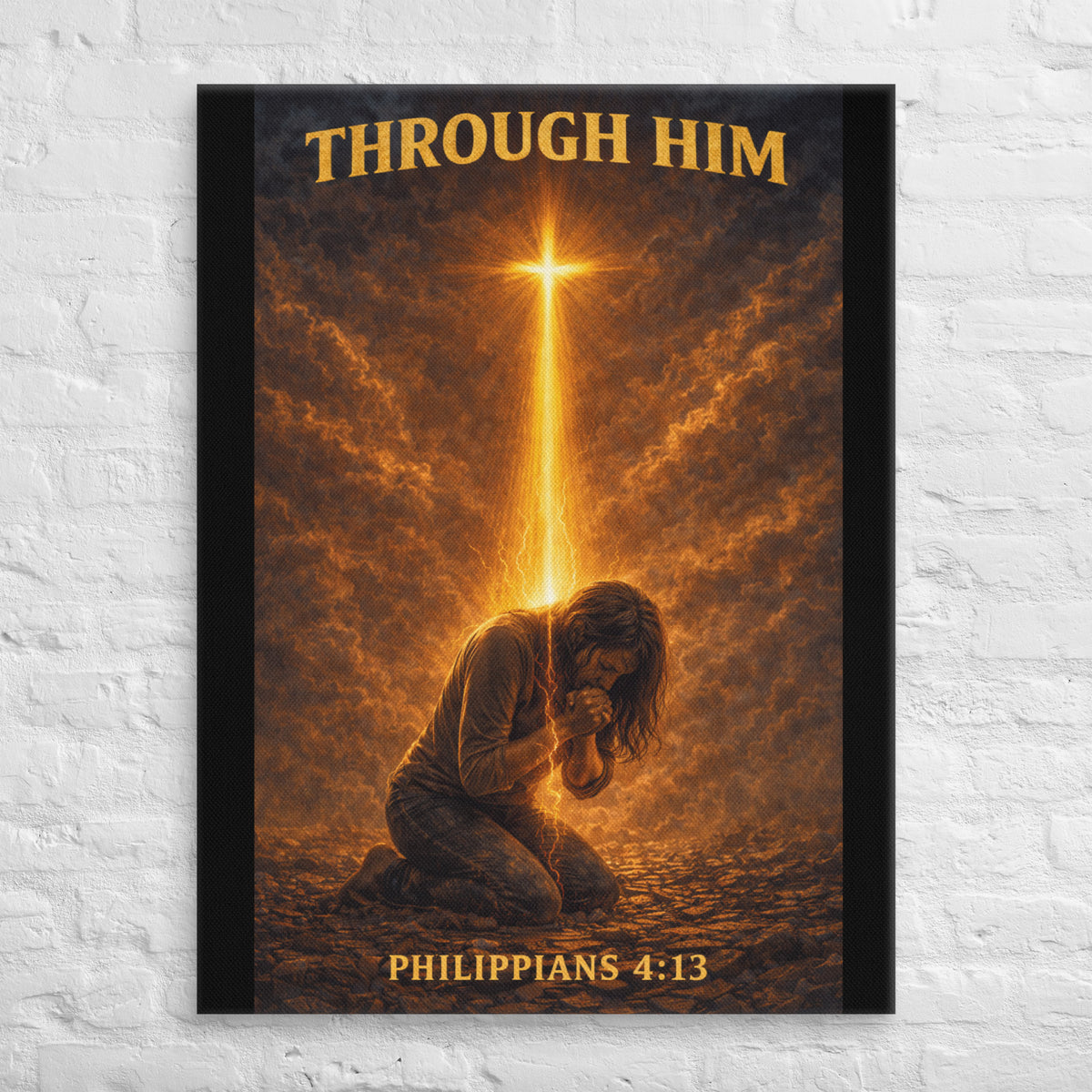 Through Him Women's Canvas - 30″×40″ - Front View