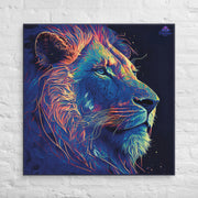 Lion of Judah Blue Canvas - 36″×36″ - Front View