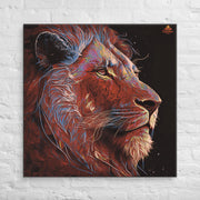 Lion of Judah Red Canvas - 36″×36″ - Front View