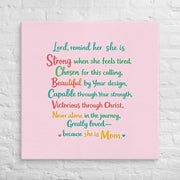 She is Mom Prayer Canvas - 36″×36″ - Front View
