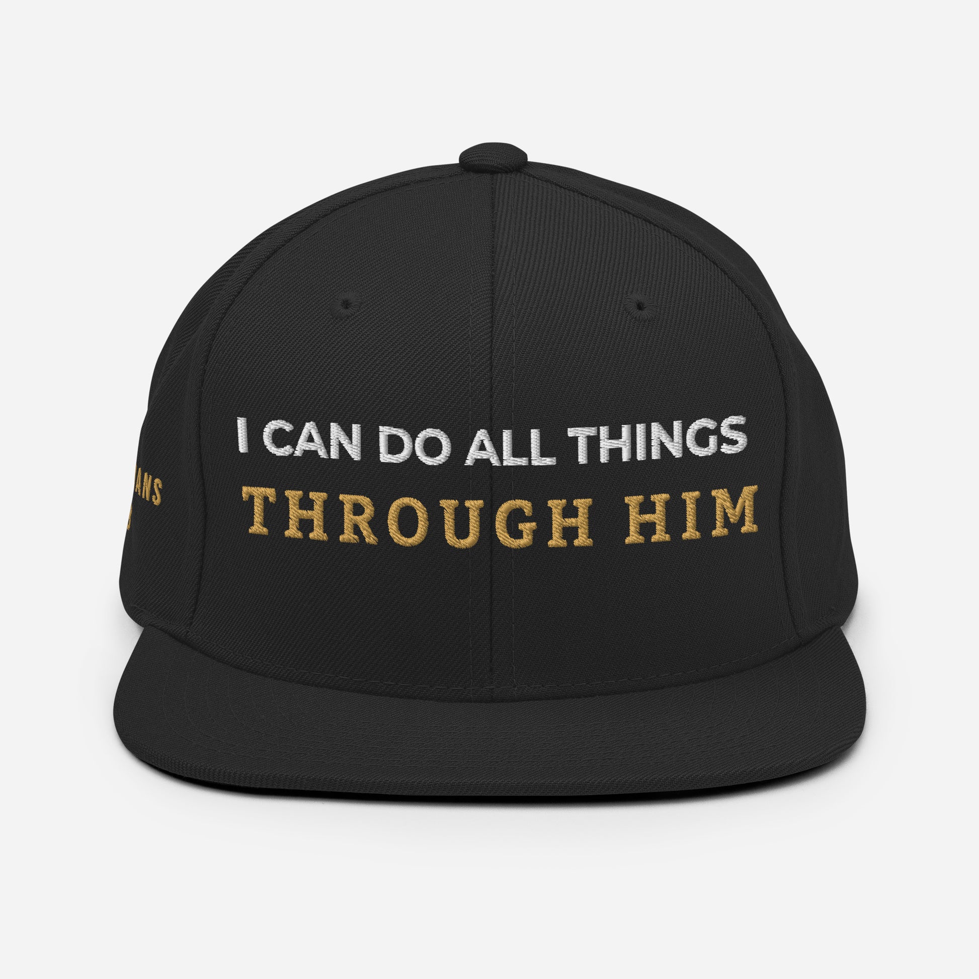 Through Him Classic Snapback - Black - Back View