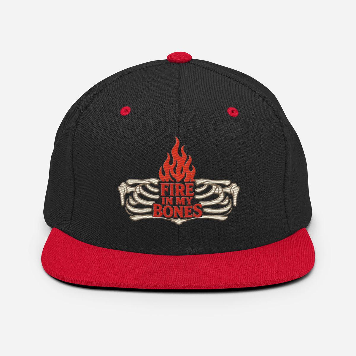 Fire in My Bones Classic Snapback - Black/ Red - Back View 4