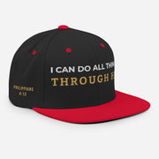 Through Him Classic Snapback - Black/ Red - Right Front View