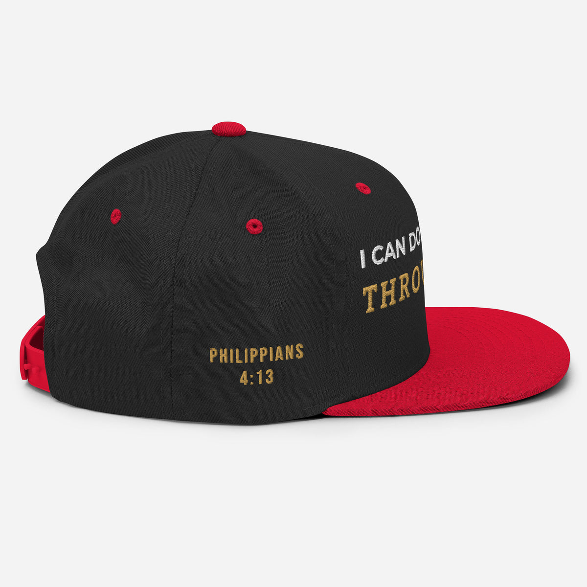Through Him Classic Snapback - Black/ Red - Right Side View 2
