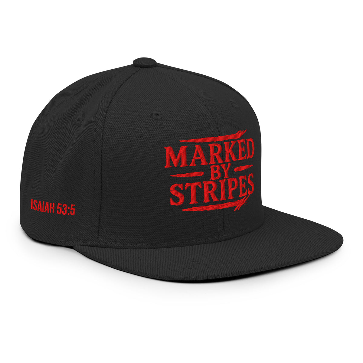 Marked by Stripes Classic Snapback - Black - Right Front View