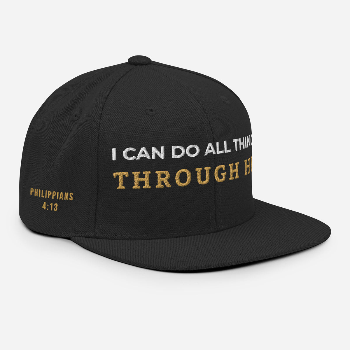 Through Him Classic Snapback - Black - Right Front View