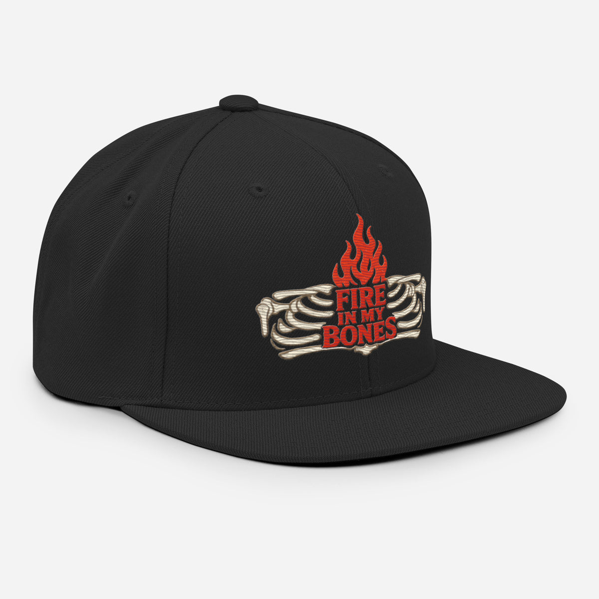 Fire in My Bones Classic Snapback - Black - Right Front View