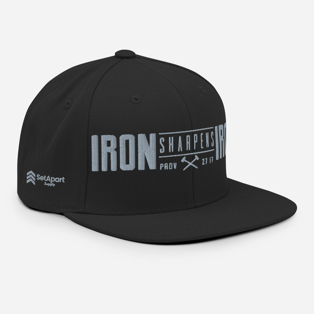 Men's Iron Sharpens Iron Classic Snapback - Black - Right Front View