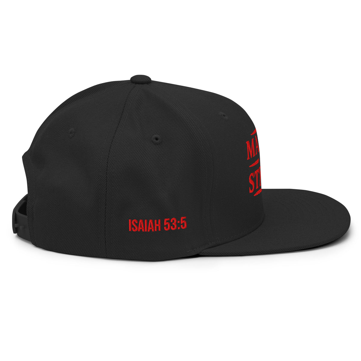 Marked by Stripes Classic Snapback - Black - Right Side View