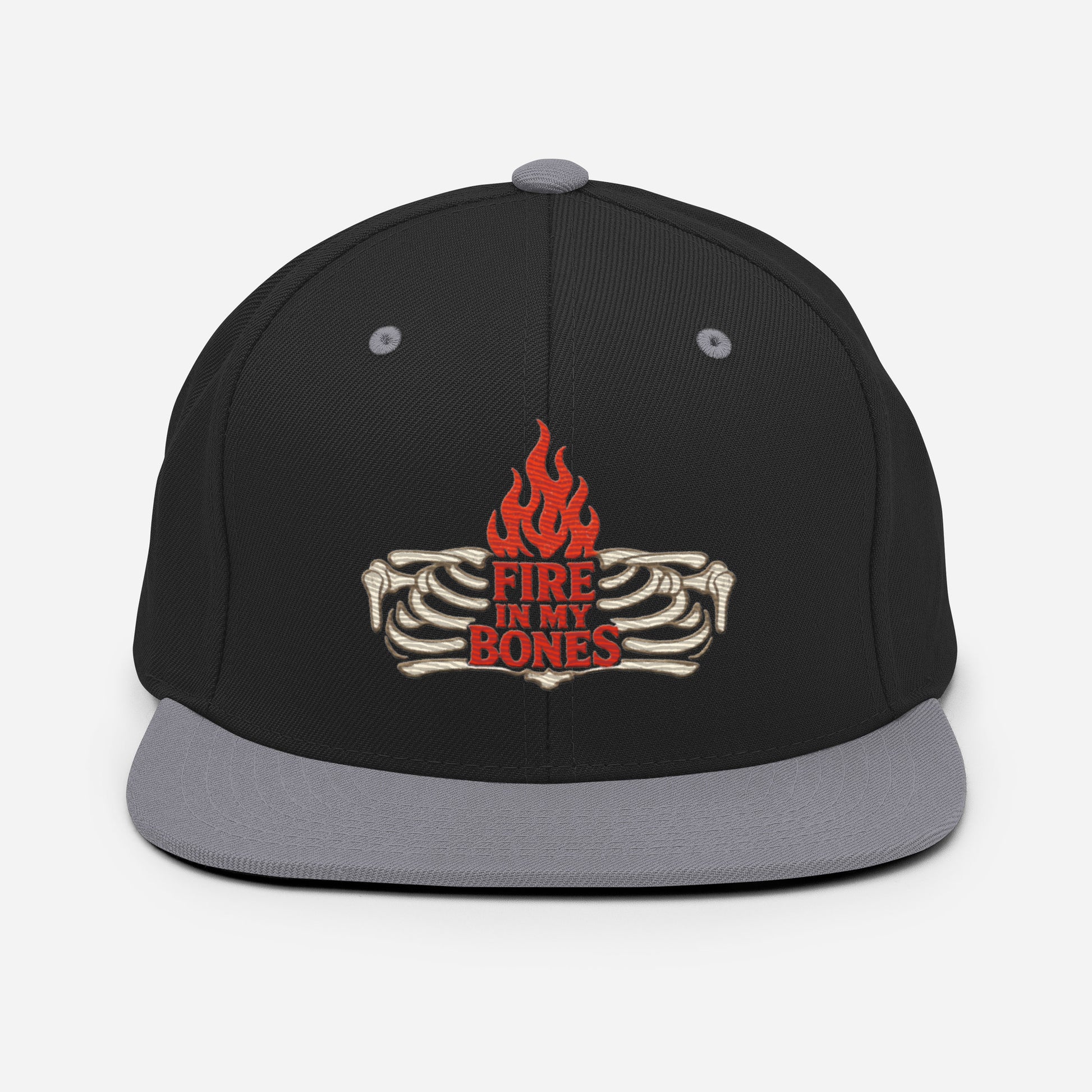 Fire in My Bones Classic Snapback - Black/ Silver - Back View