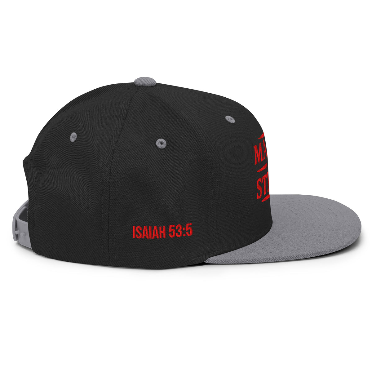 Marked by Stripes Classic Snapback - Black/ Silver - Right Side View