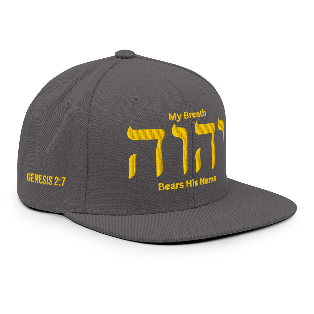 My Breath Bears His Name Classic Snapback - Dark Grey - Right Front View