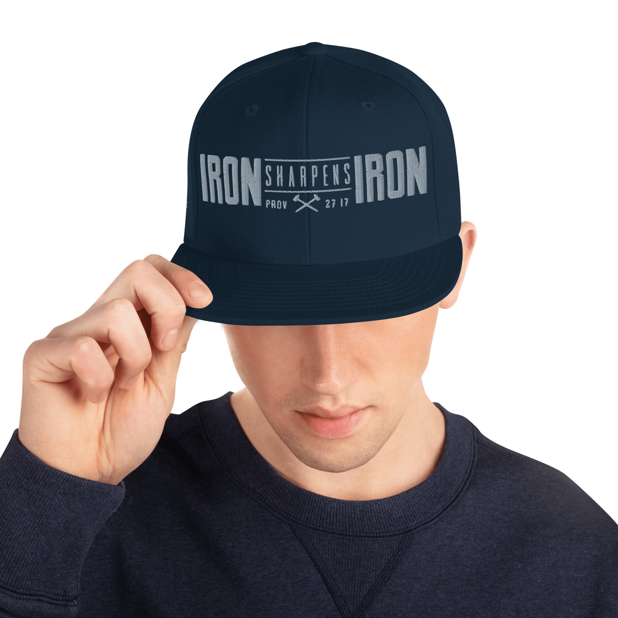Men's Iron Sharpens Iron Classic Snapback - Dark Navy - Back View 4