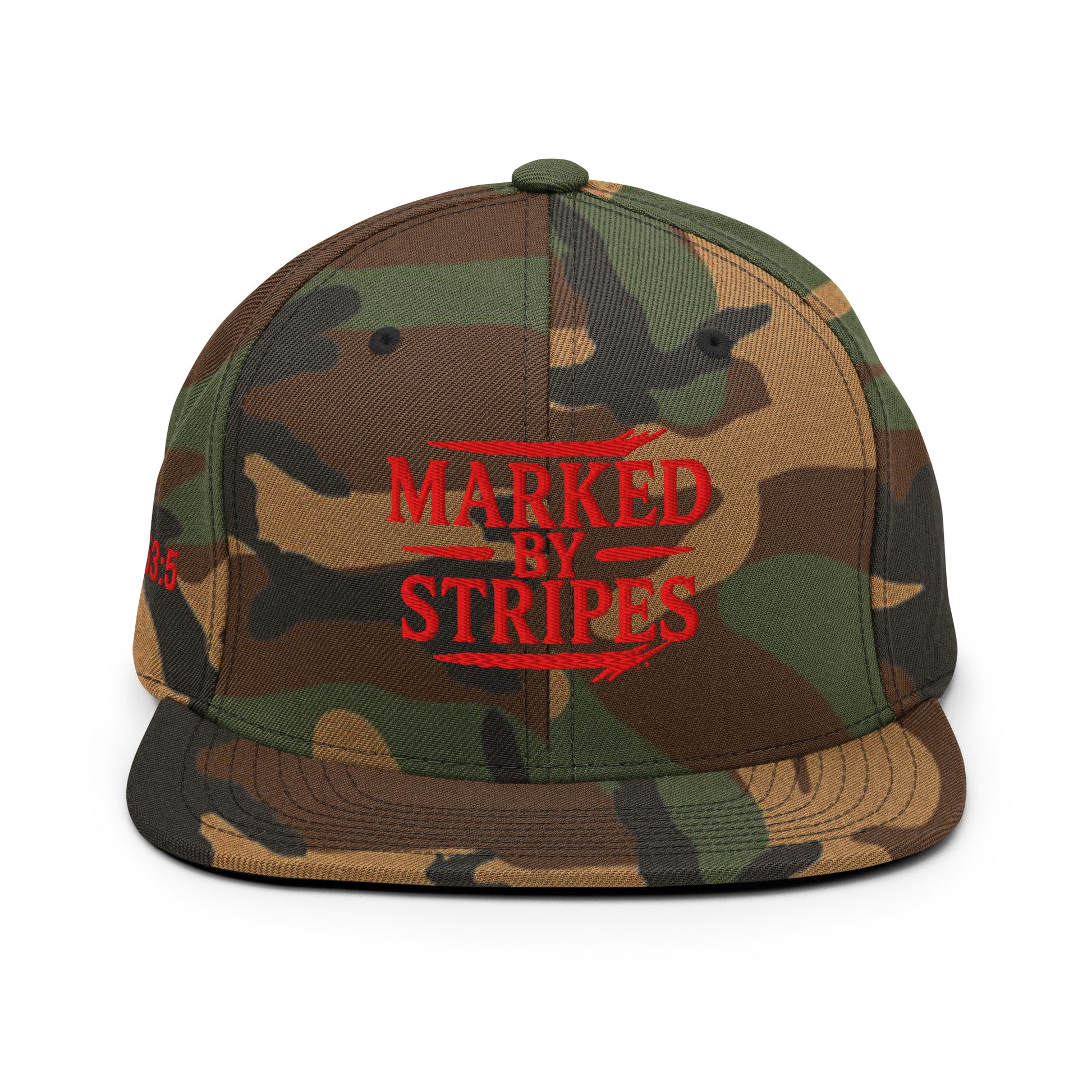 Marked by Stripes Classic Snapback - Green Camo - Back View