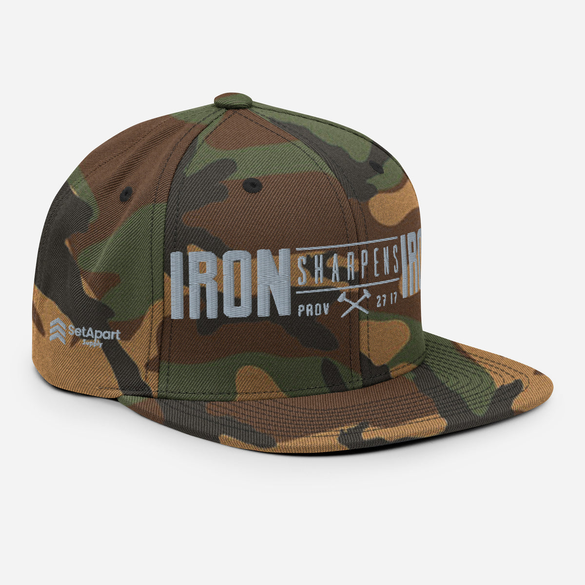 Men's Iron Sharpens Iron Classic Snapback - Green Camo - Right Front View