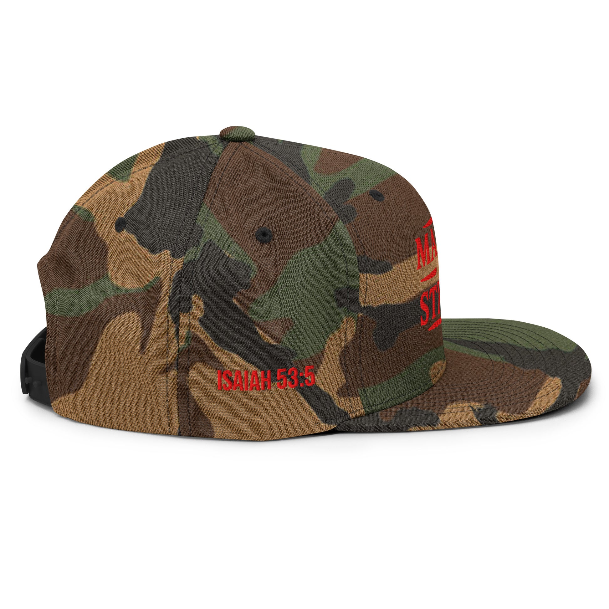 Marked by Stripes Classic Snapback - Green Camo - Right Side View