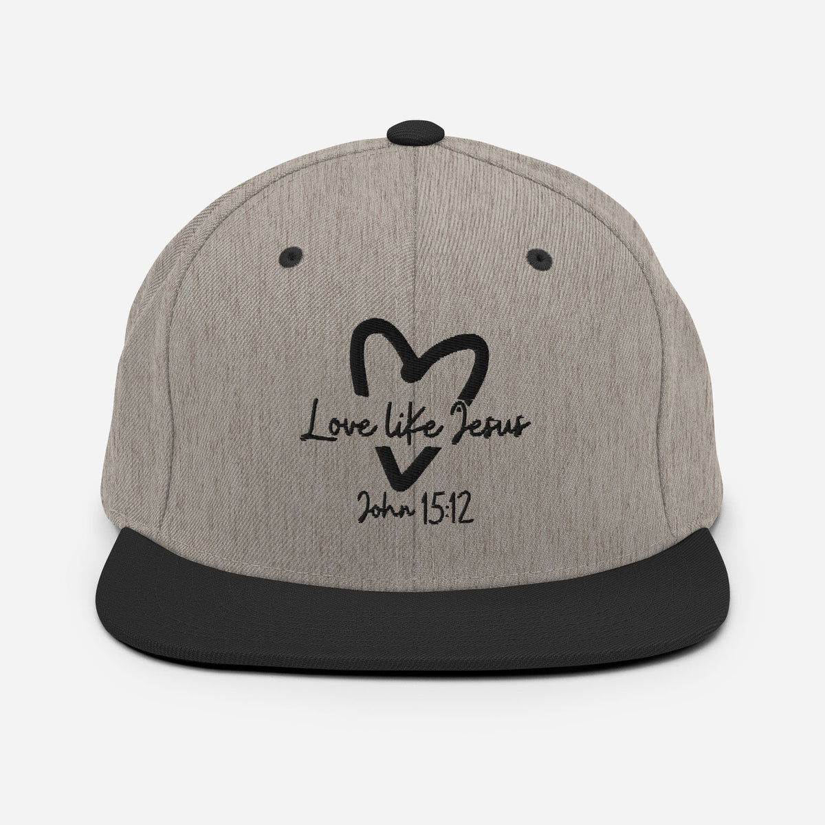 Love Like Jesus Classic Snapback - Heather/Black - Back View
