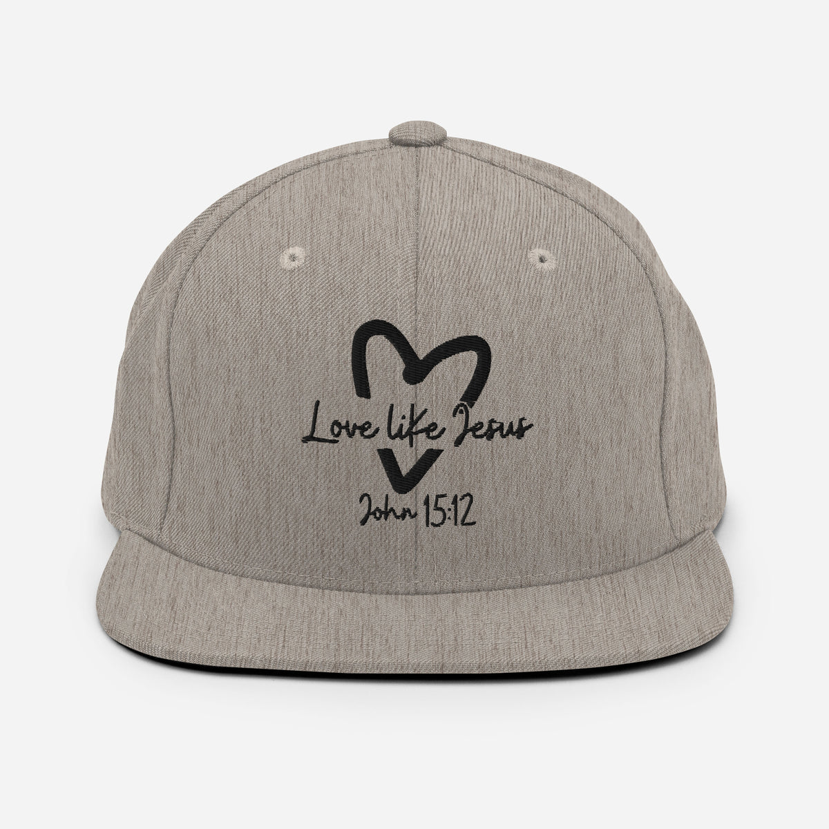 Love Like Jesus Classic Snapback - Heather Grey - Back View