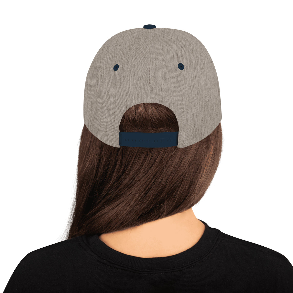 Love Like Jesus Classic Snapback - Heather Grey/ Navy - Back View