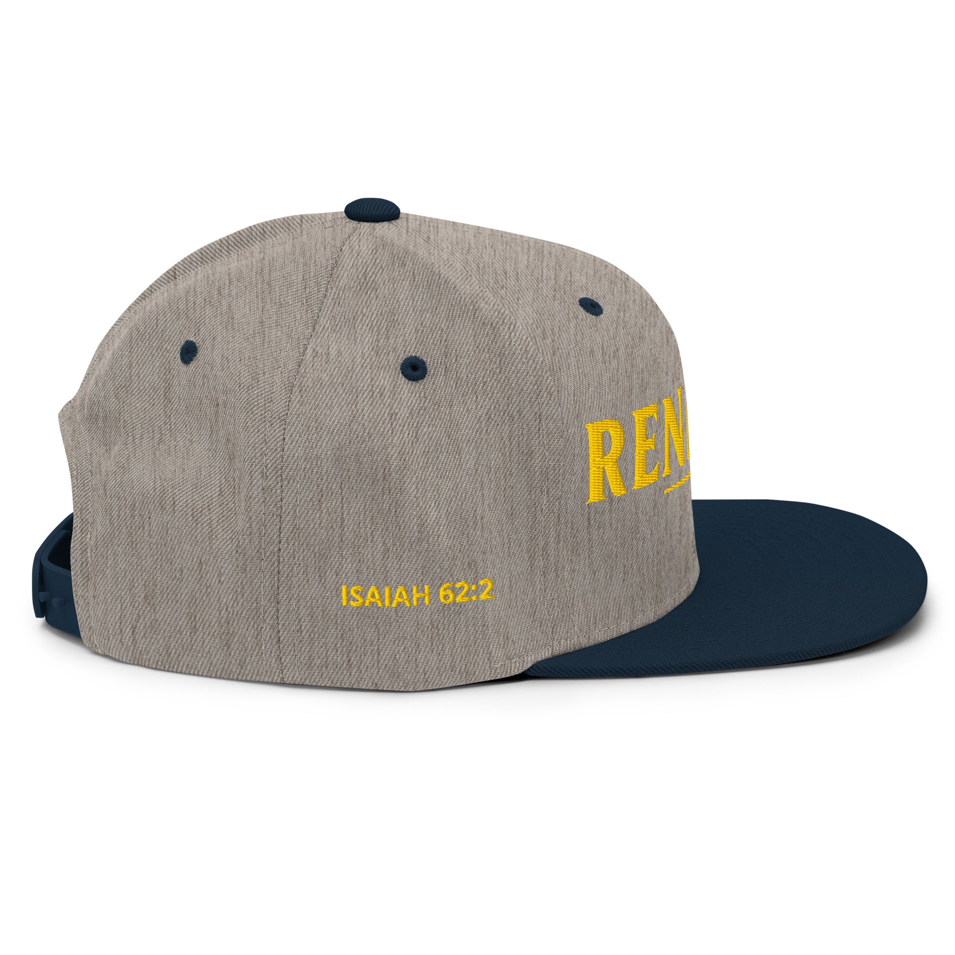 Renamed Classic Snapback - Heather Grey/ Navy - Right Side View