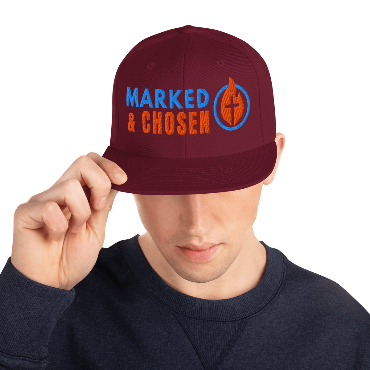 Marked & Chosen Classic Snapback - Maroon - Back View 2