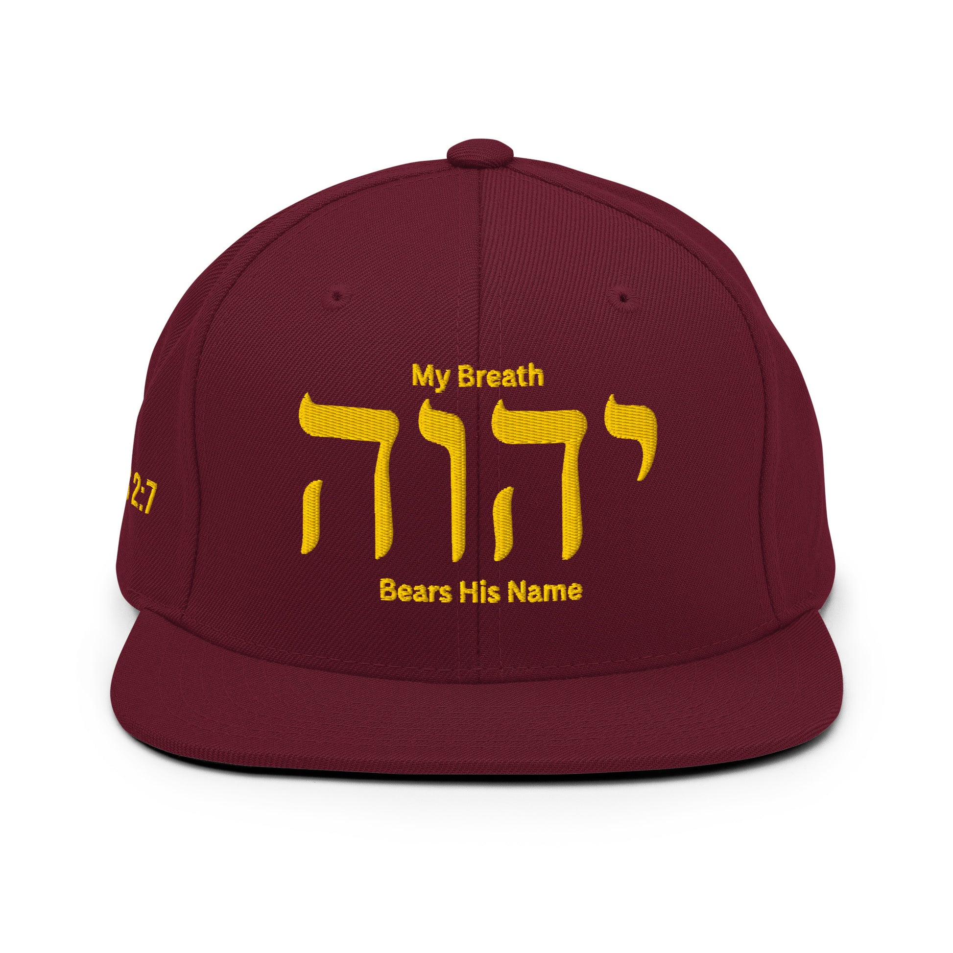 My Breath Bears His Name Classic Snapback - Maroon - Back View 4
