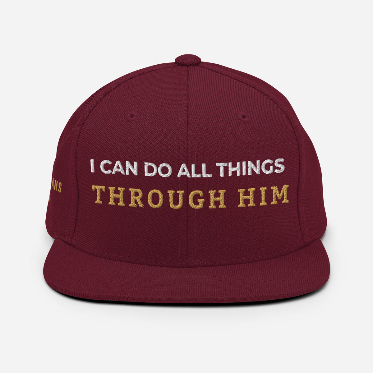 Through Him Classic Snapback - Maroon - Back View