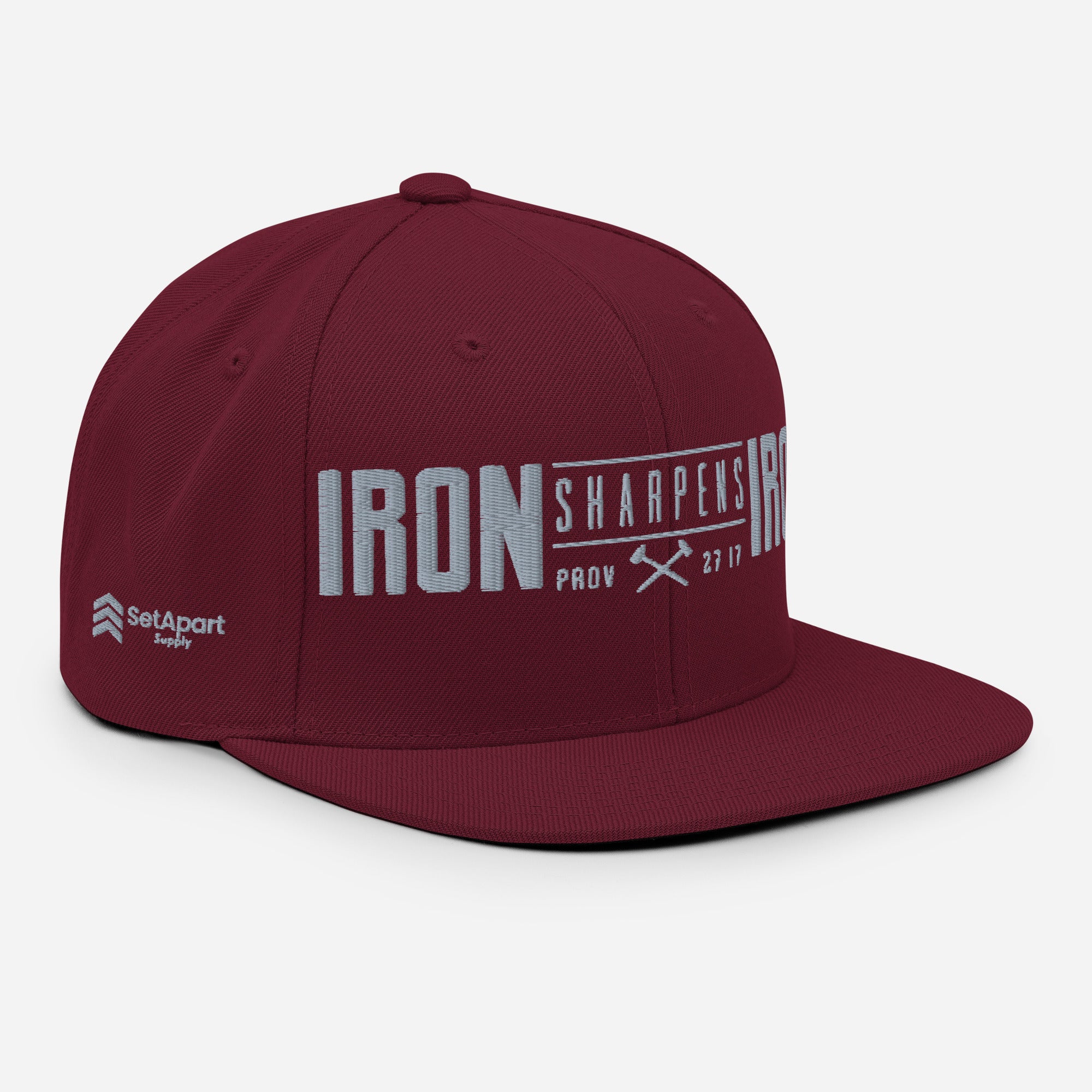 Men's Iron Sharpens Iron Classic Snapback - Maroon - Right Front View