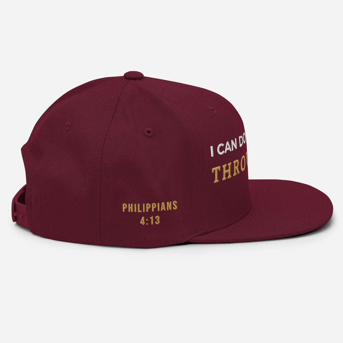Through Him Classic Snapback - Maroon - Right Side View