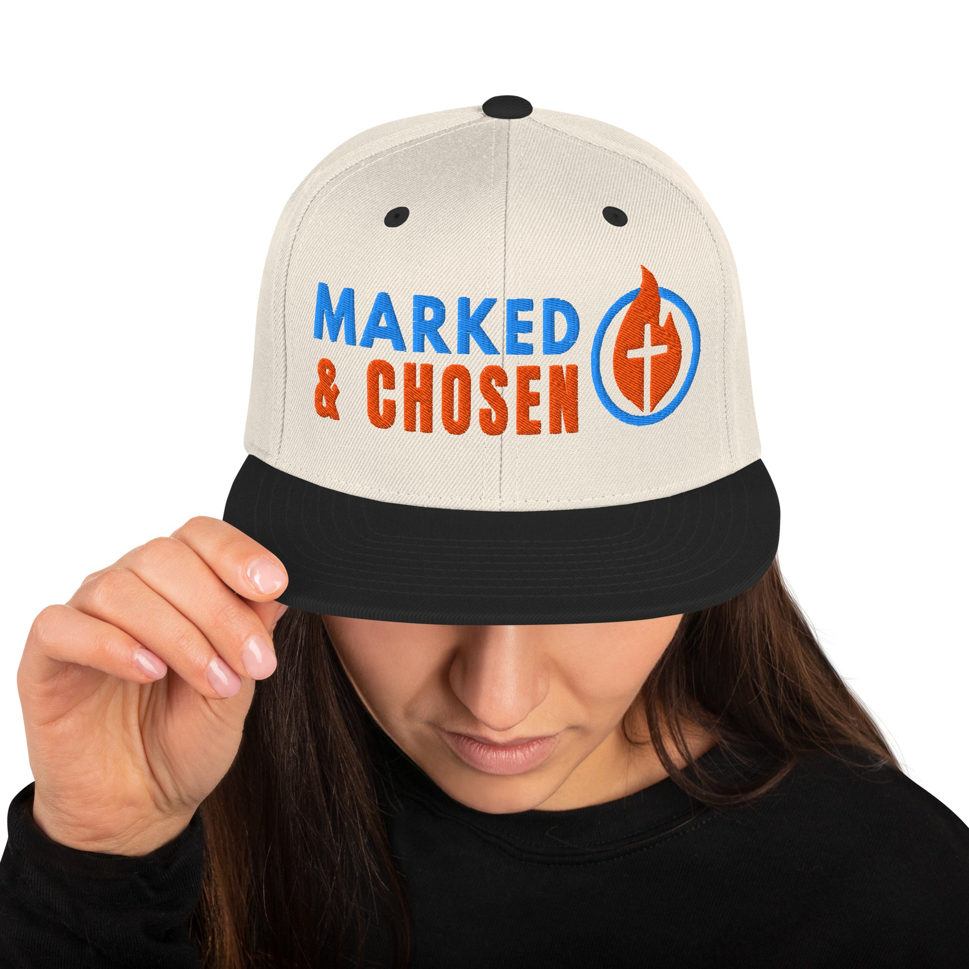 Marked & Chosen Classic Snapback - Natural/ Black - Back View 2