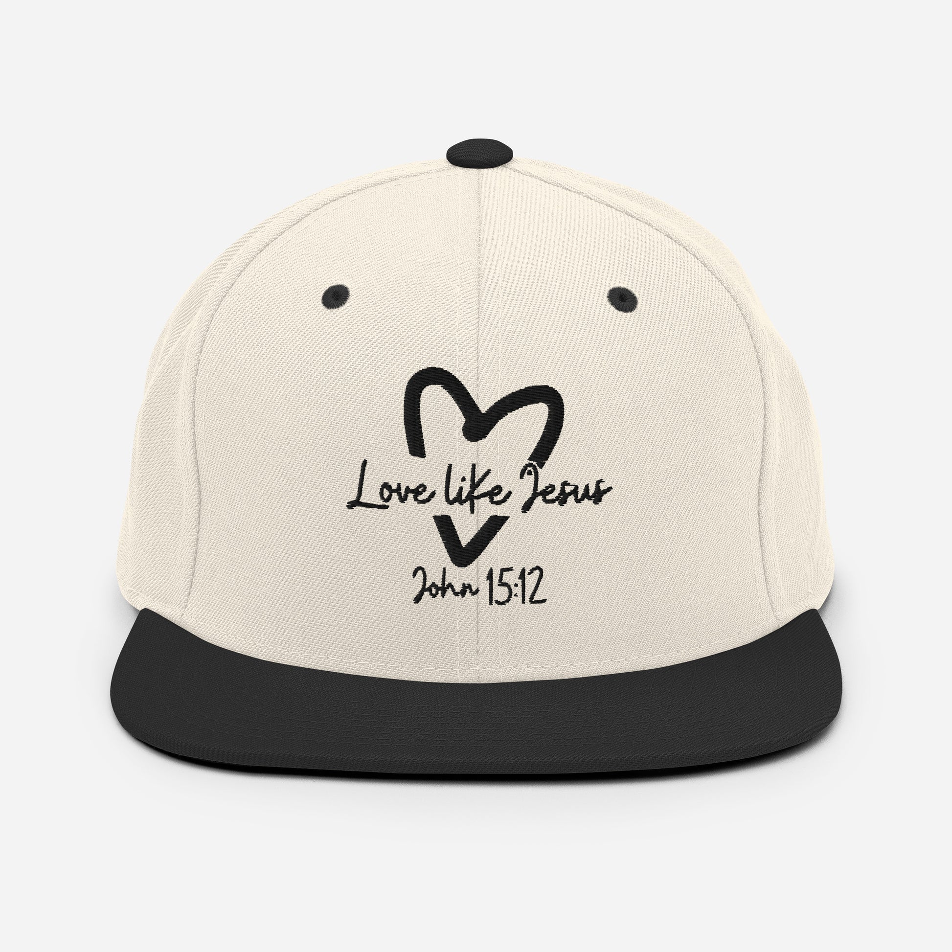Love Like Jesus Classic Snapback - Natural/ Black - Back View