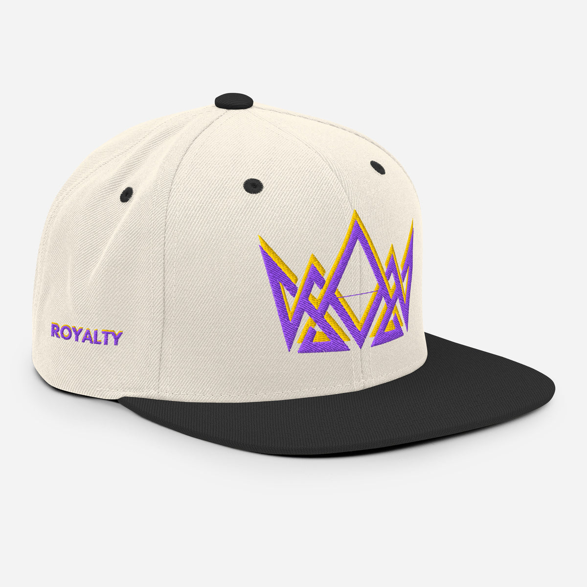 Royalty Classic Snapback - Natural/ Black - Right Front View