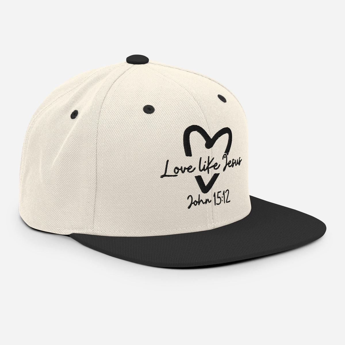 Love Like Jesus Classic Snapback - Natural/ Black - Right Front View
