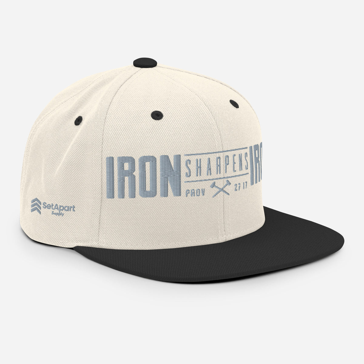 Men's Iron Sharpens Iron Classic Snapback - Natural/ Black - Right Front View
