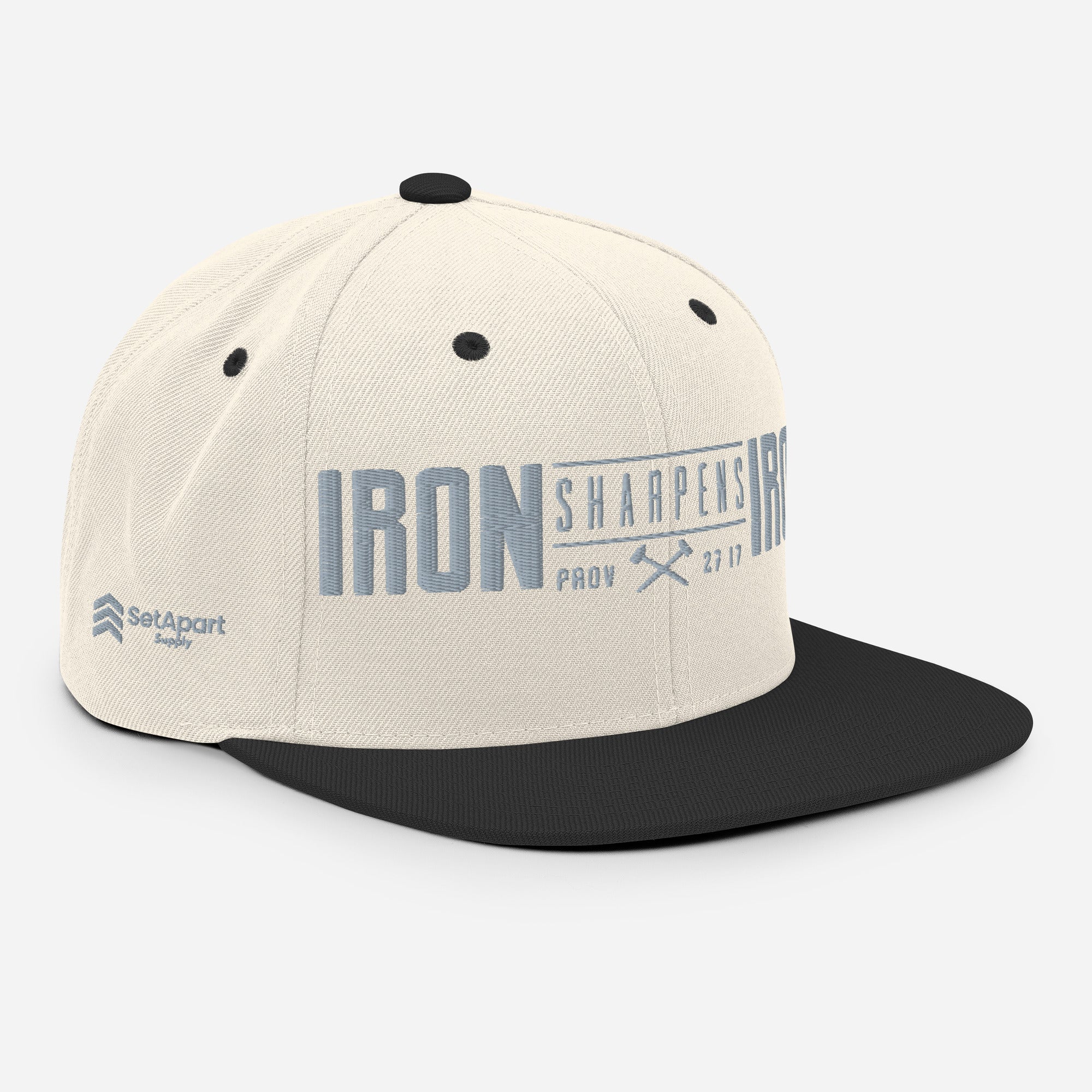 Men's Iron Sharpens Iron Classic Snapback - Natural/ Black - Right Front View