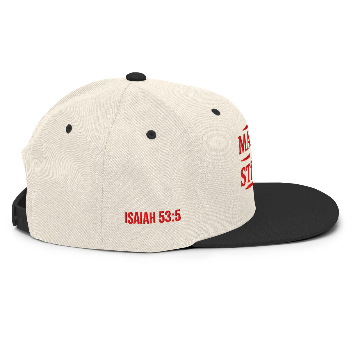 Marked by Stripes Classic Snapback - Natural/ Black - Right Side View
