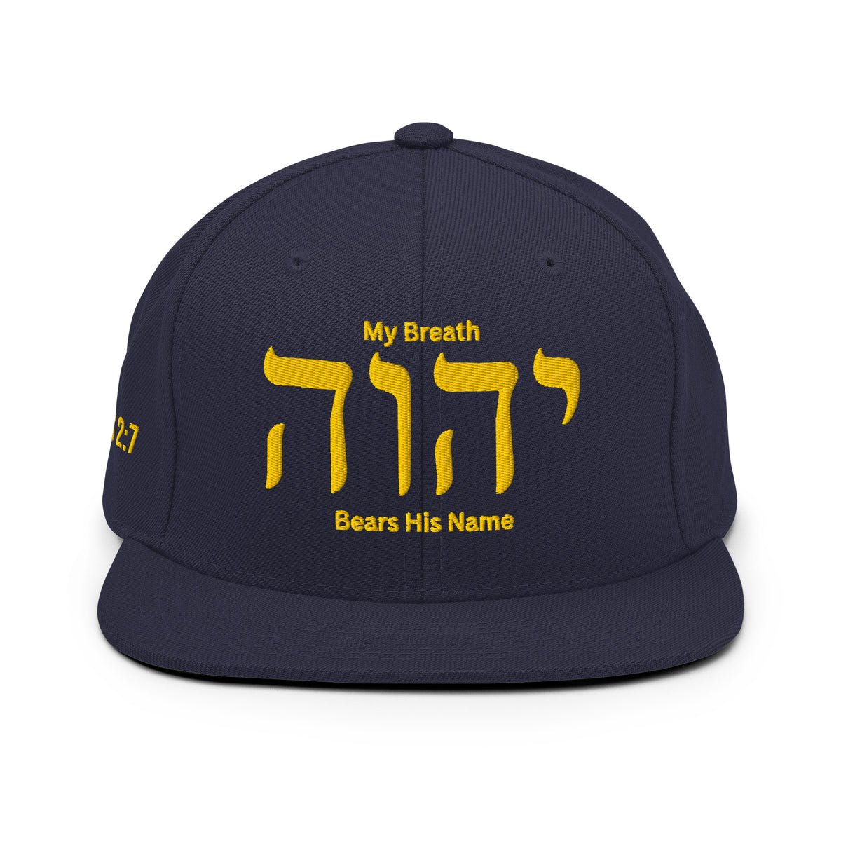 My Breath Bears His Name Classic Snapback - Navy - Back View