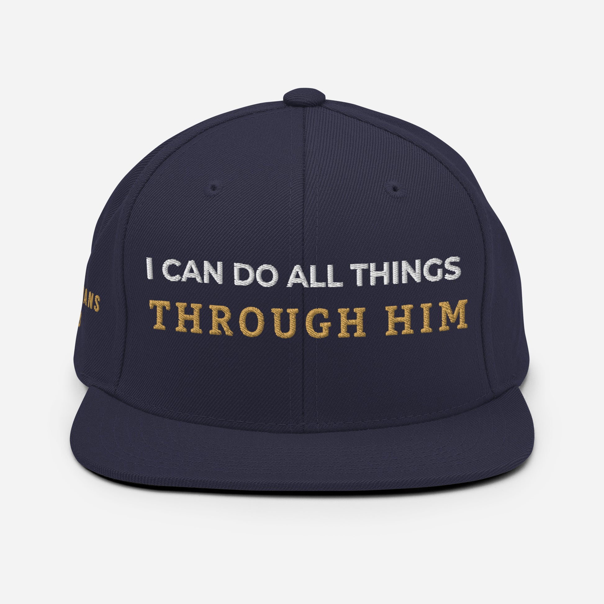 Through Him Classic Snapback - Navy - Back View