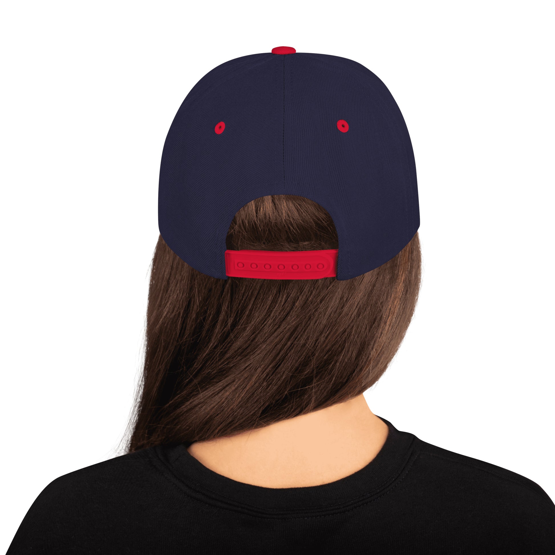 Marked by Stripes Classic Snapback - Navy/ Red - Back View