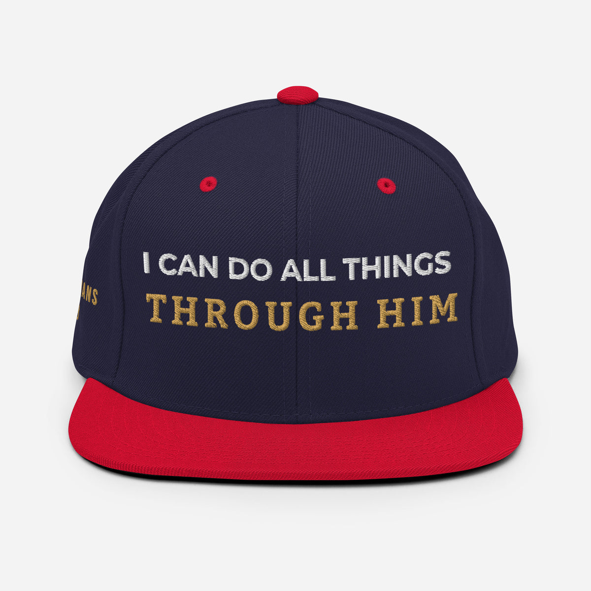 Through Him Classic Snapback - Navy/ Red - Back View 4